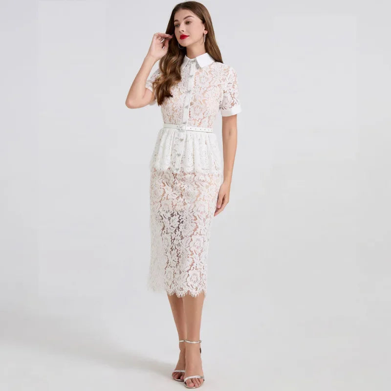 Elegant self-portrait lace midi clio