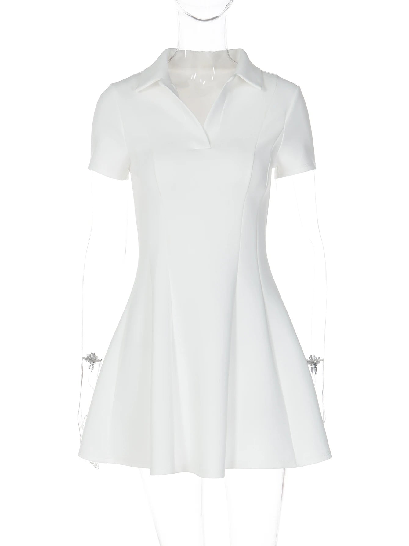 Elegant Polo Neck Pleated Mini