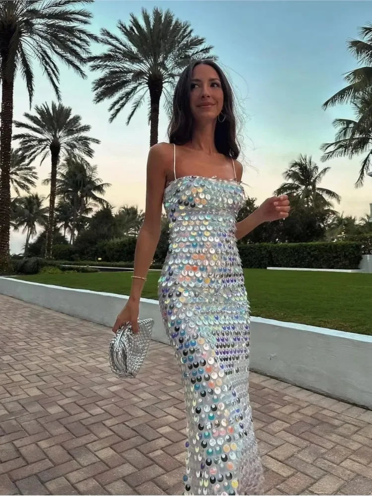 Beaded Irregular Dress Sequin Party