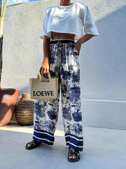 Bohemian Wide Leg Casual Pants