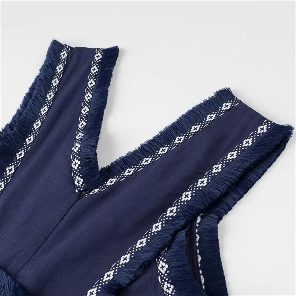 Navy blue Tassel Dress