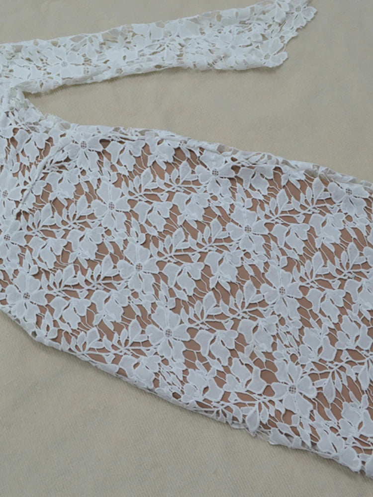 1 shoulder Lace Bandage Dress - Shellss