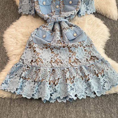 Lace Embroidery Fishtail Party Dresses
