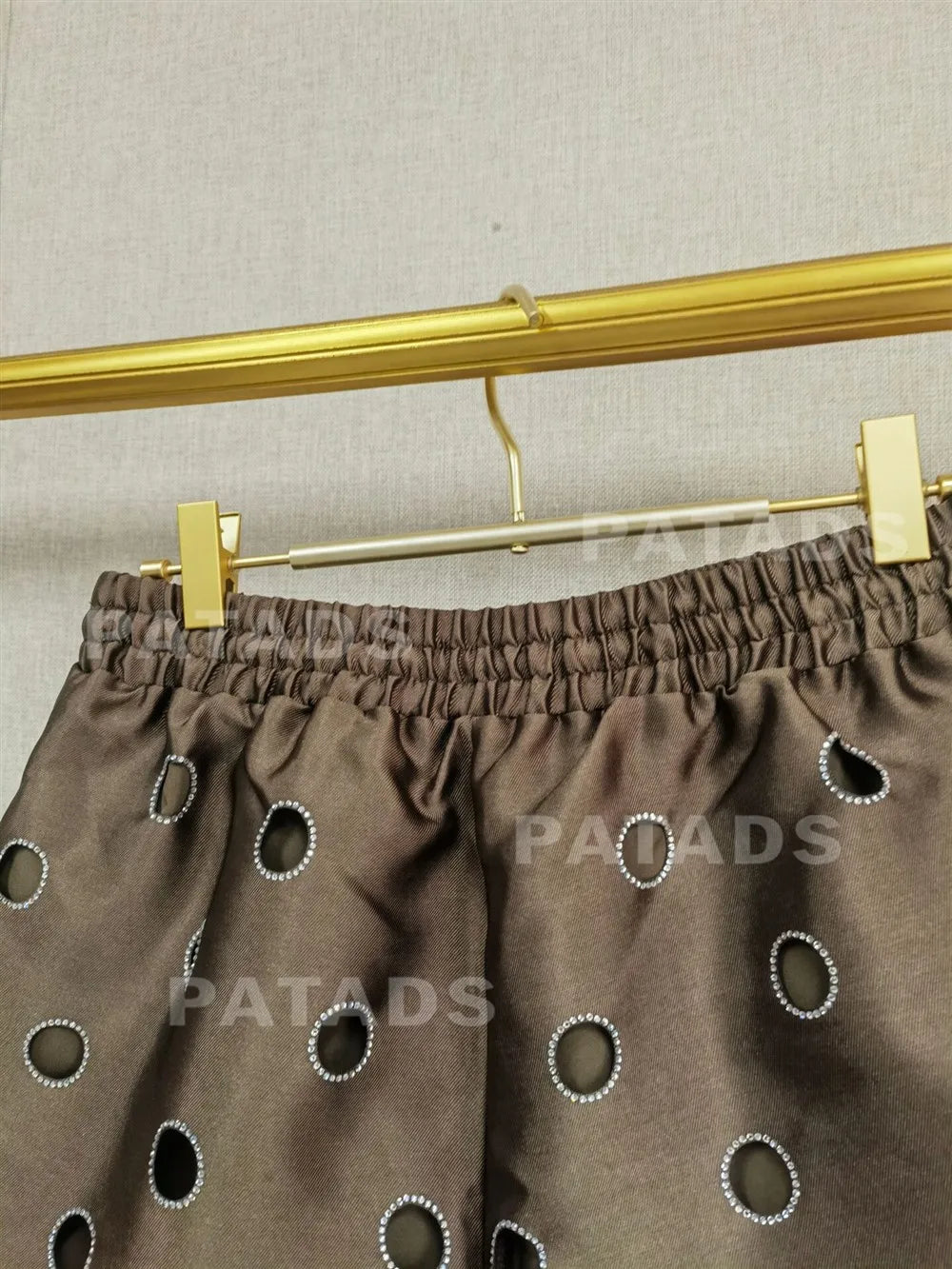 MaSande Early Autumn New Women's Fashionable Hollow out High Waist Drawstring Shorts Ring Detail Casual Pants Straight Leg - Shellss