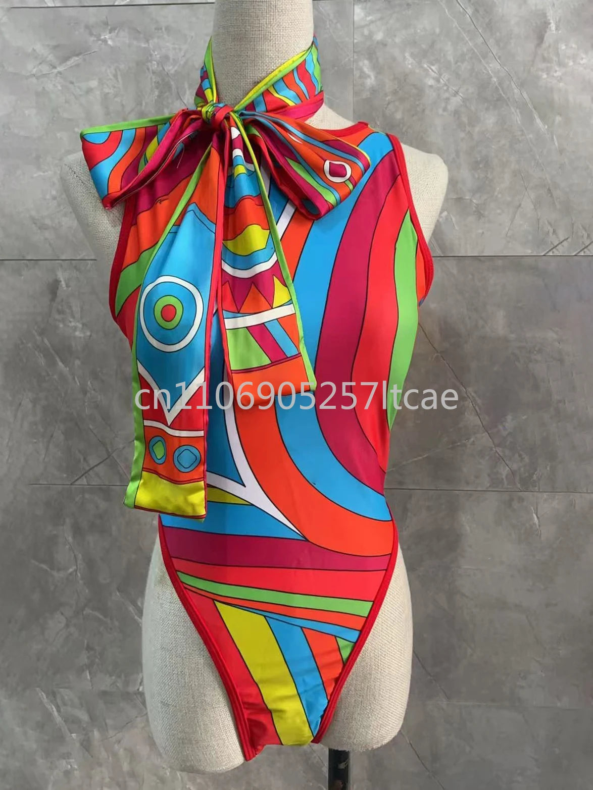 Luxury Design Pink Scarf Swimsuits