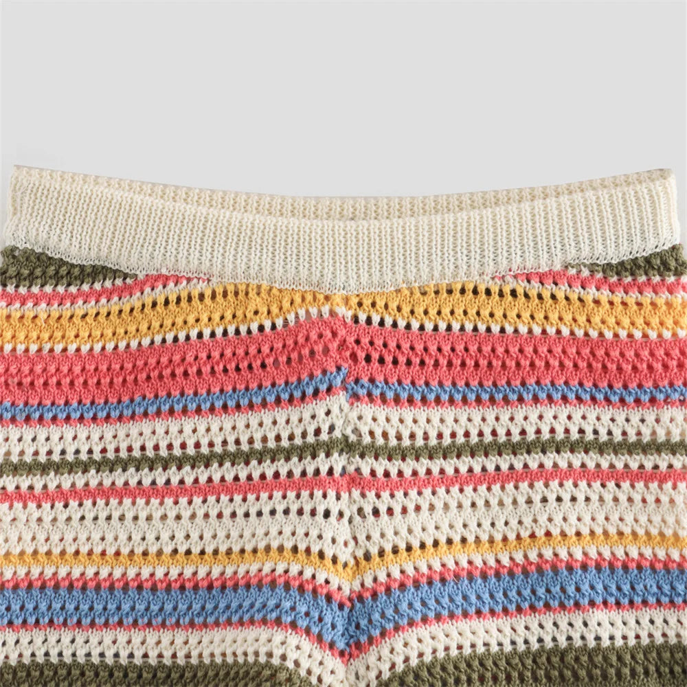 Striped Knit Colorful Set
