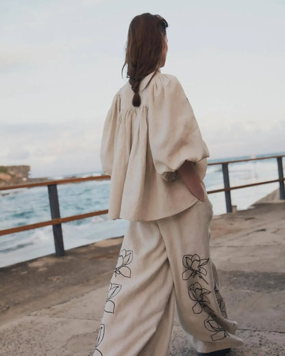 Cotton Linen Set Loose