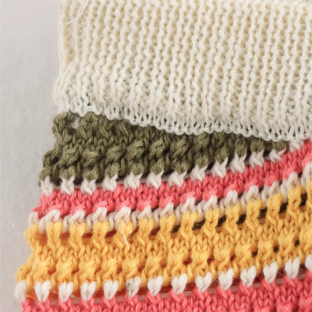 Striped Knit Colorful Set