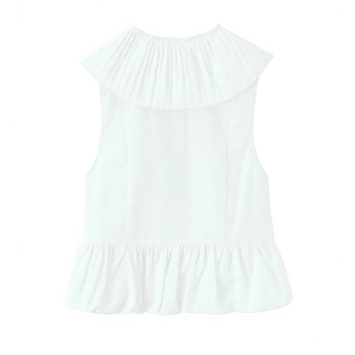 Cotton Frill Top with black string tie