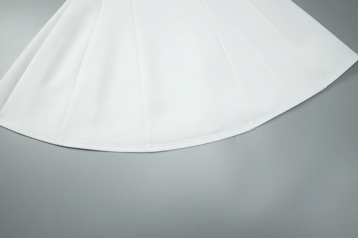 Elegant Polo Neck Pleated Mini