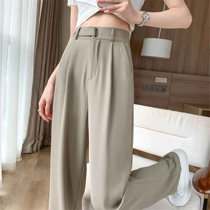 High Waist Suit Wide Leg Loose Trousers