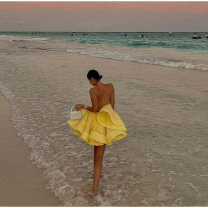 2 Layer Ruffle Backless