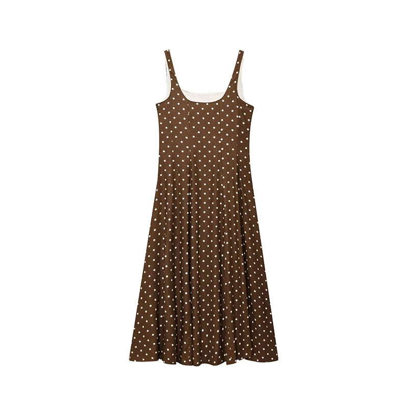 Elegant Women Polka Dot Midi