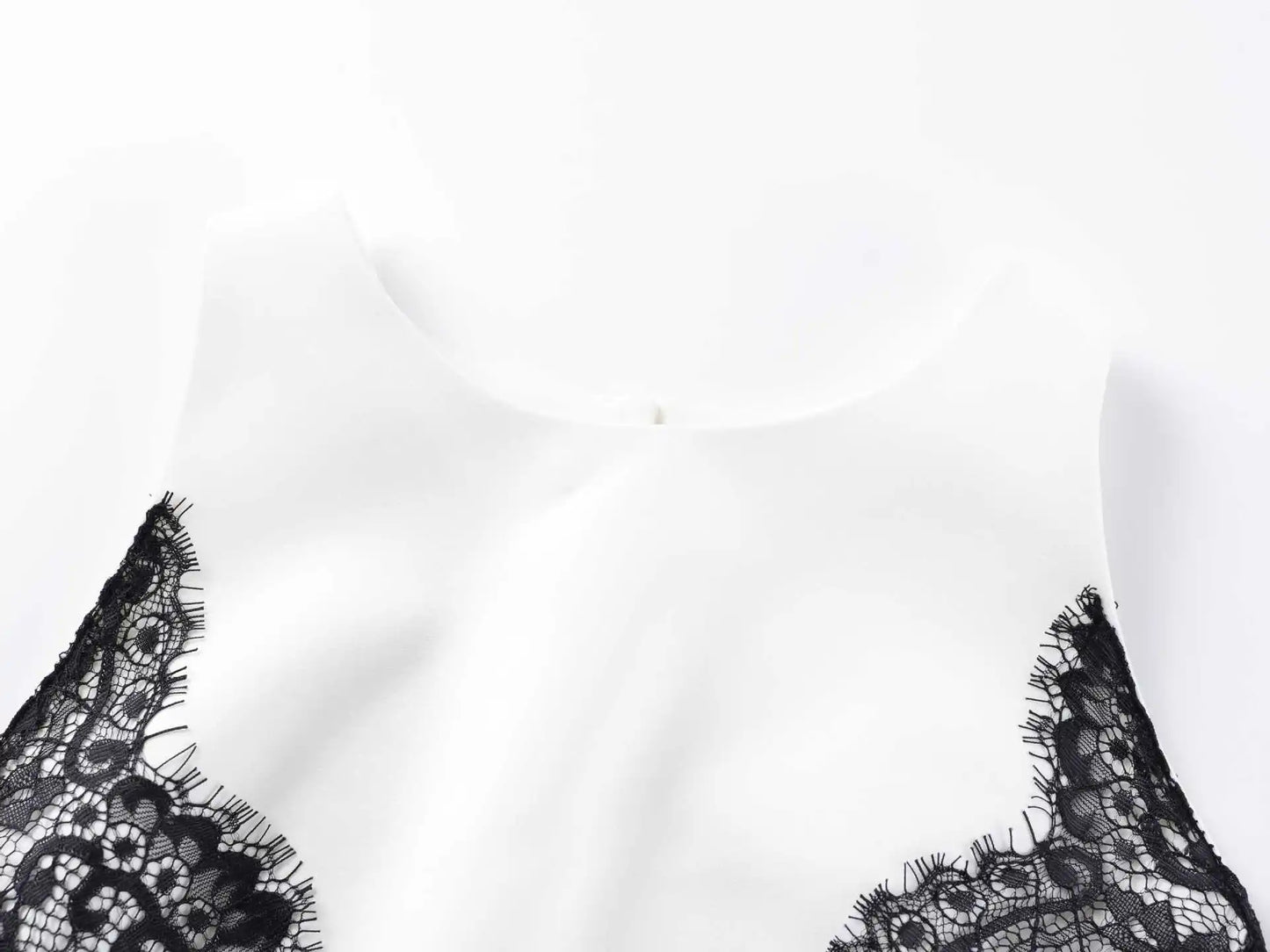 White Black Net Halter Backless