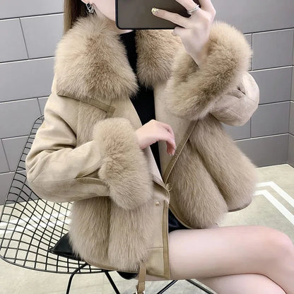 Women's Short Faux Coat Autumn Winter Imitation