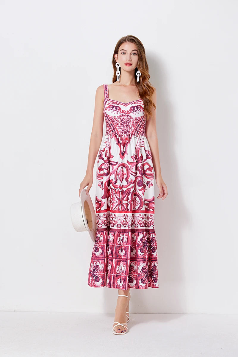 Queen Majolica Print Italian Dress