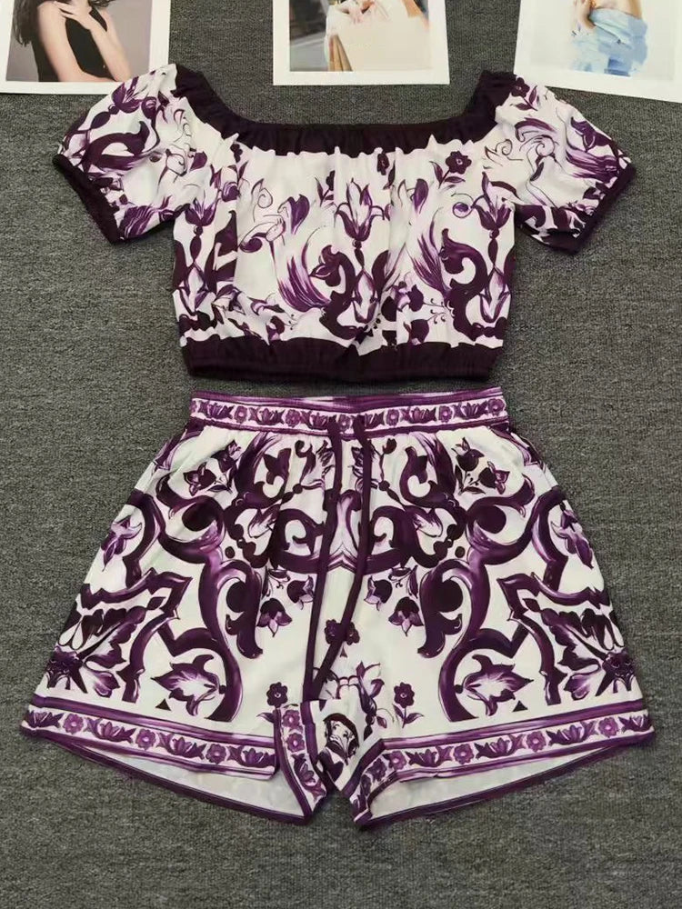 Purple Dolce Shorts & Set - Shellss
