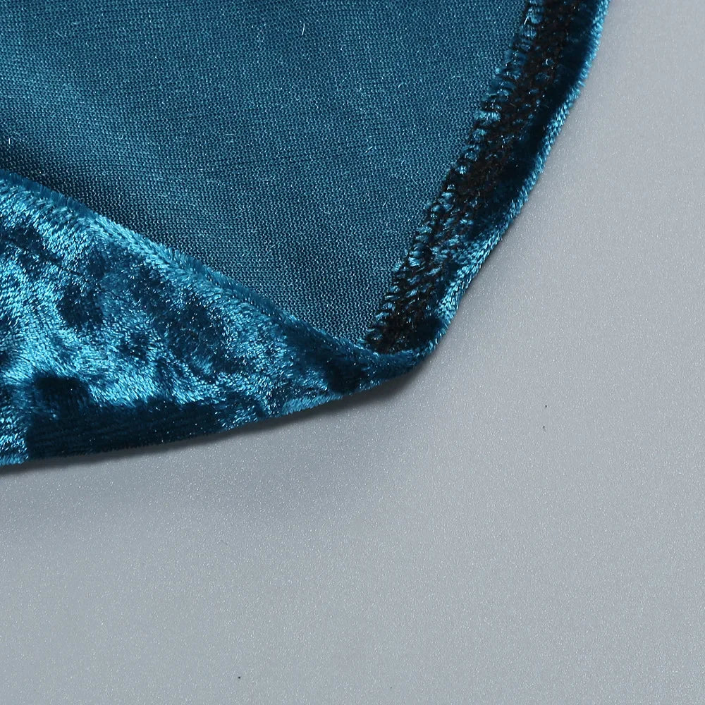 Velvet Long Dress Asymmetrical Slit