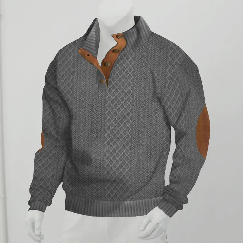 Men Stand Collars Long Sleeves Sweater German