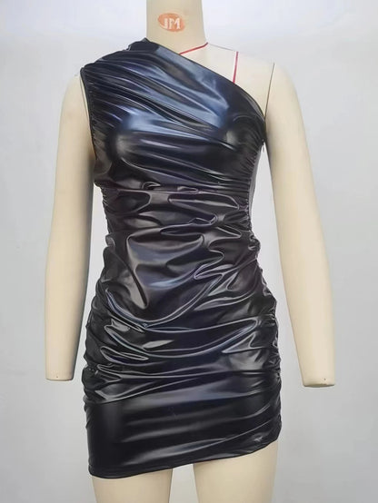 Black Faux Leather Dress - Premium Collection