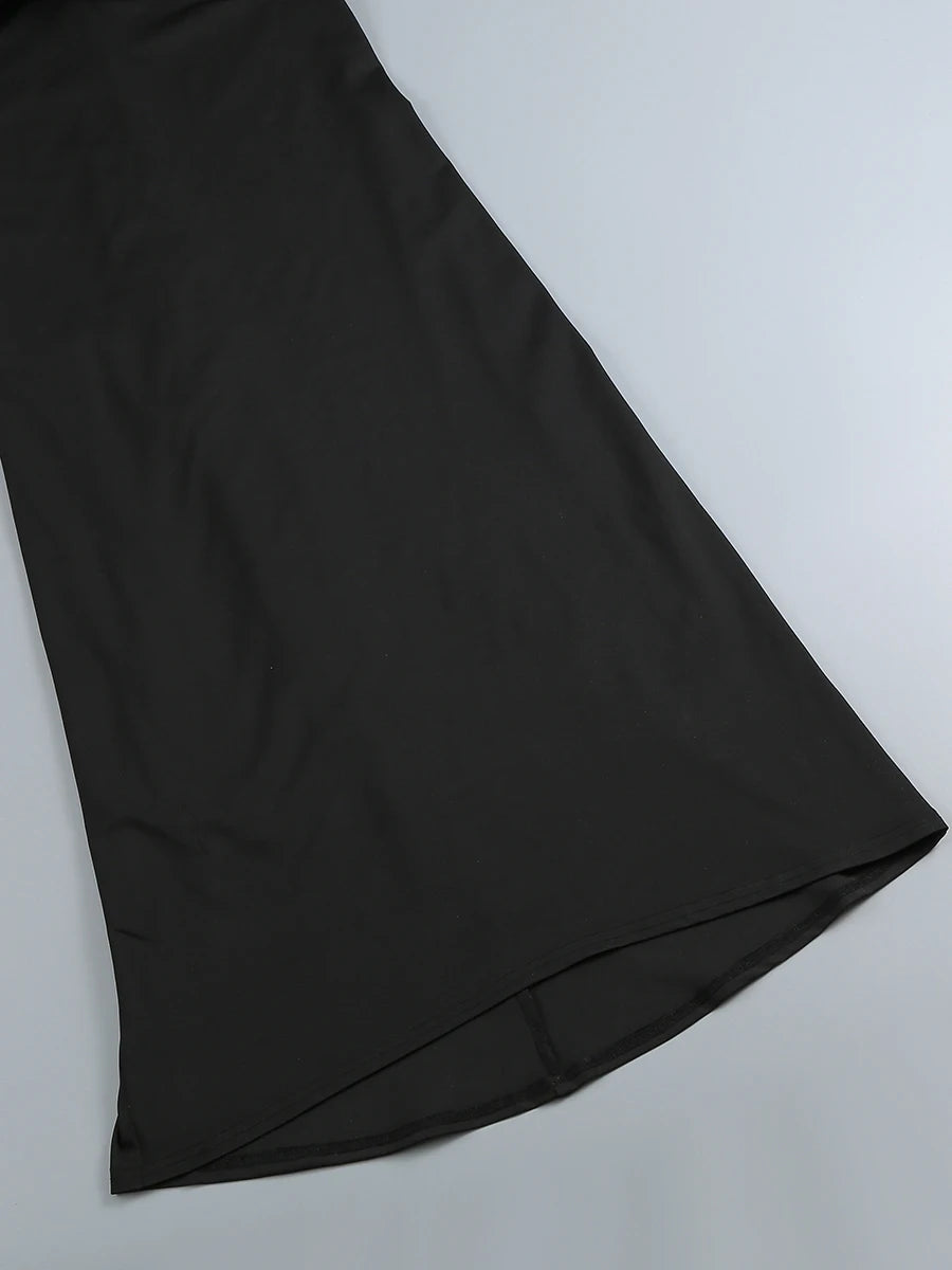 Winter  Red Black Maxi Bodycon Dress - Shellss