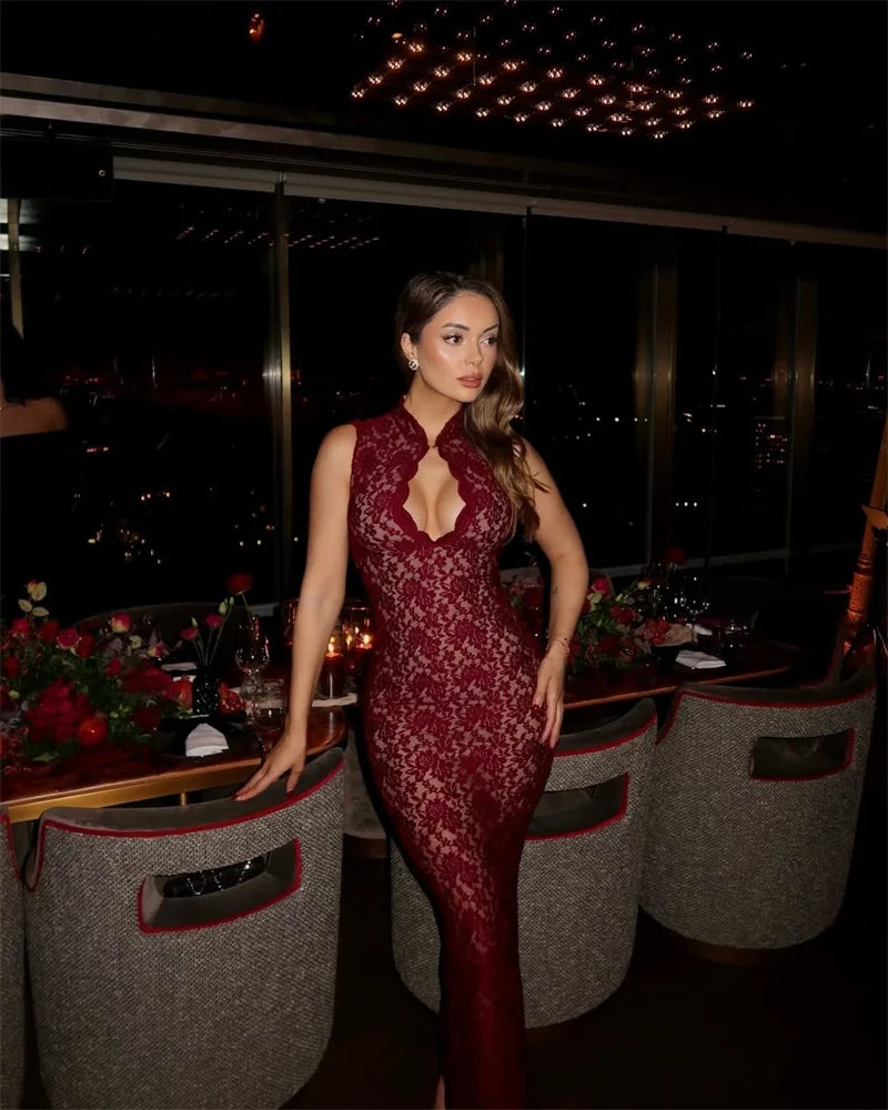 Lace Long Dress Party wear