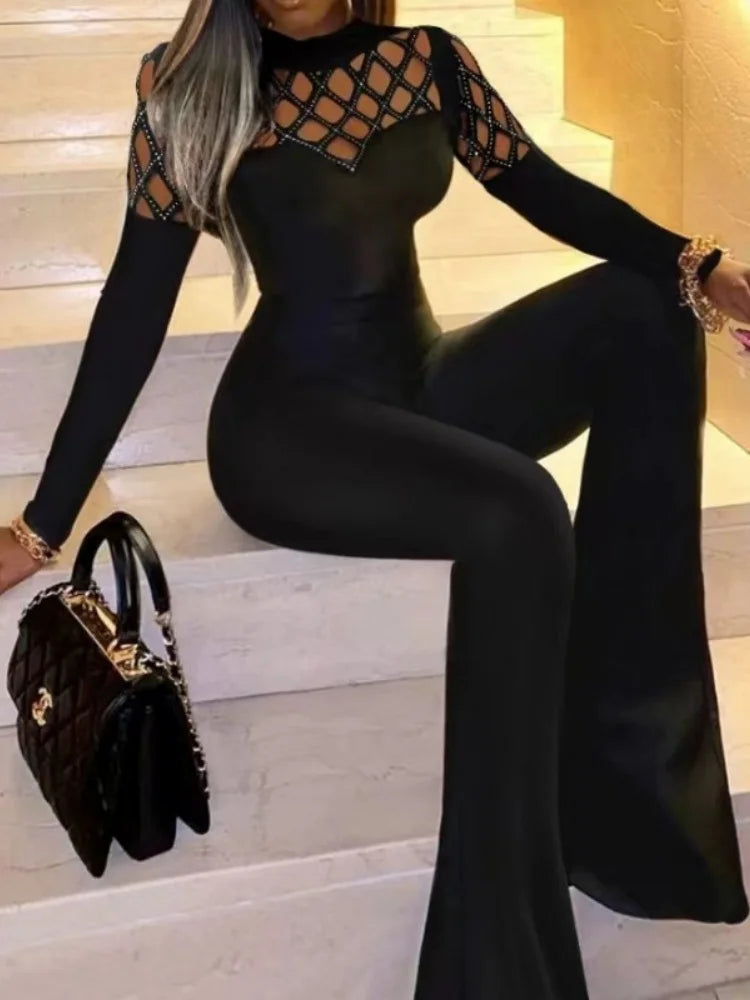 Jumpsuit diamond Mesh Party