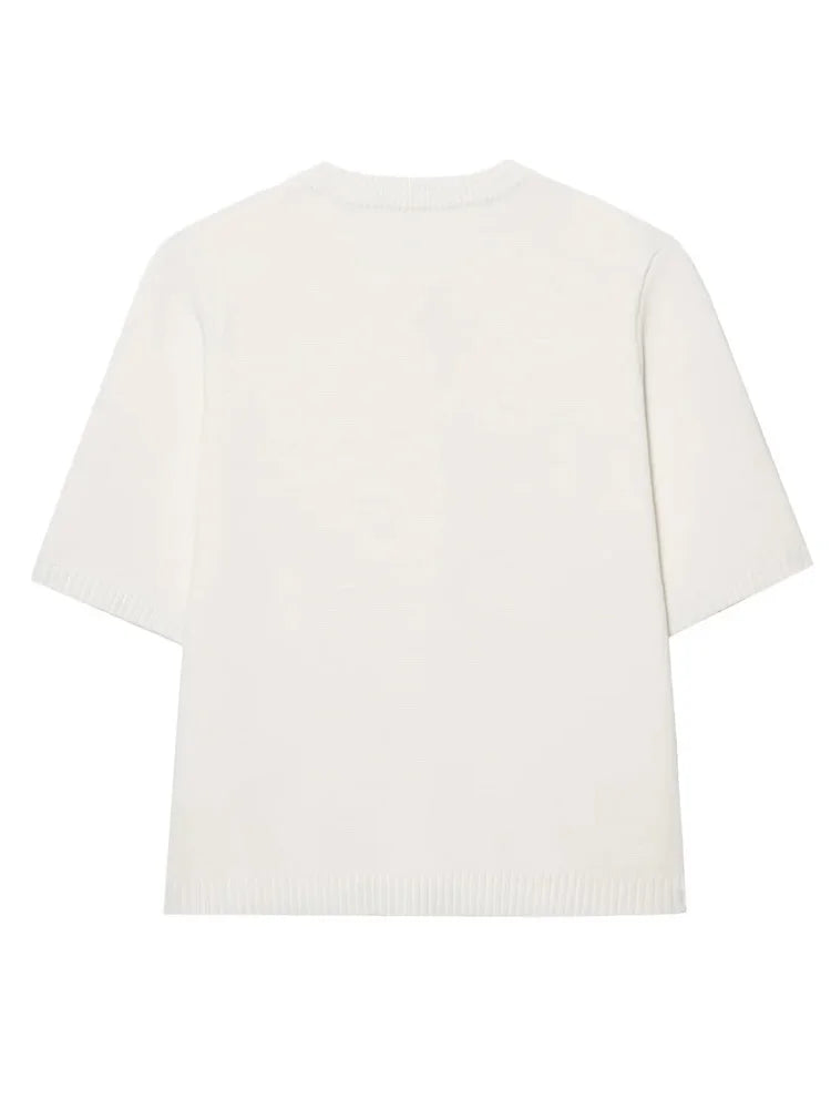 Knitwear Button Ladies Short Sleeve