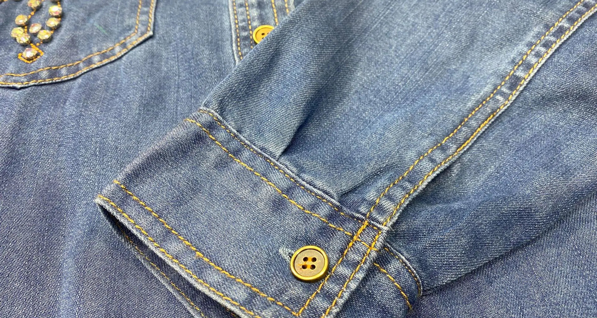 Diamonds Beaded Denim Shirts Rhinestones - Shellss