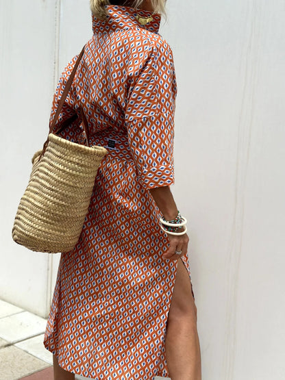 Striped Side Split Dress
