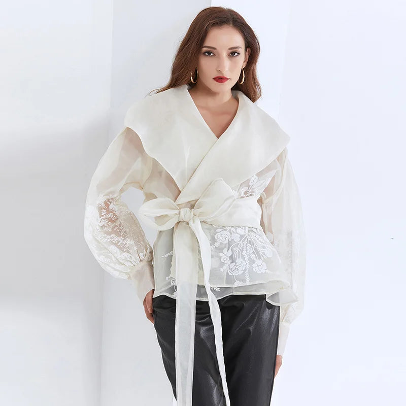 25 Embroidery High end Sheer Top - Shellss