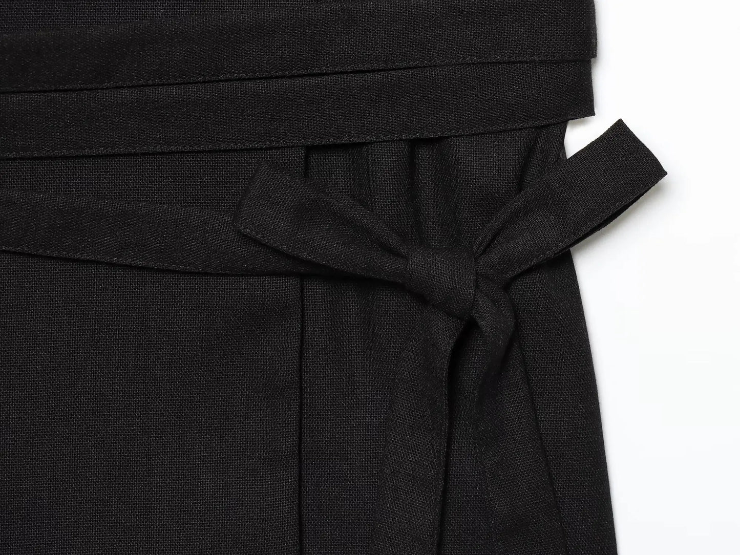Black Linen Lapel Pants Set