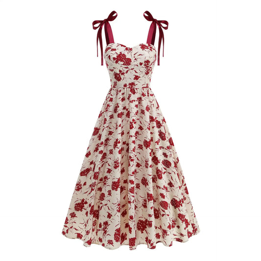 Elegant Floral Midi A-line