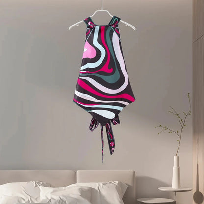 Printed Halter Top Skirt Set- Pucci Vibes