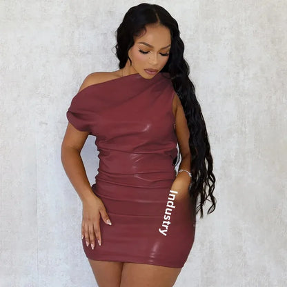 Offshoulder faux leather