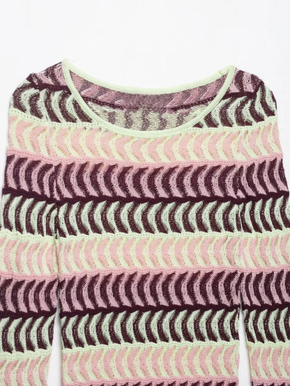 Textured Knit zigzag pattern Dress