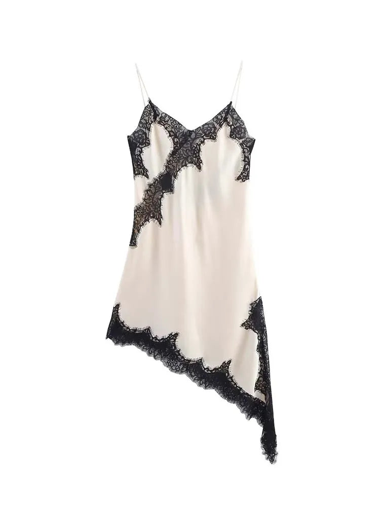 Zara Lace Asymmetric Dress- 24 hrs - Shellss