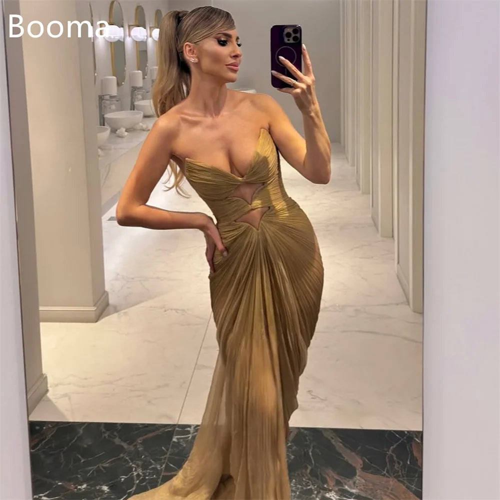 Booma Mermaid Shiny Strapless Sexy Evening Dresses Formal Party Gowns for Women Sleeveless Elegant Prom Gown Customize 2025