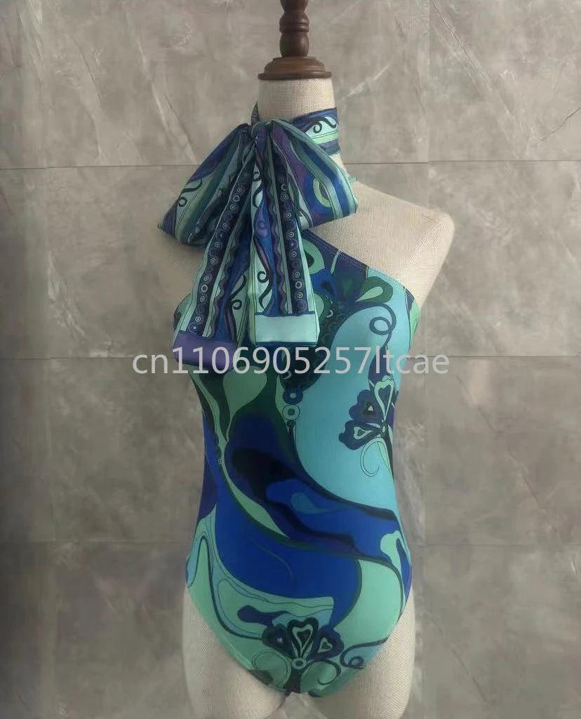 Luxury Design Pink Scarf Swimsuits