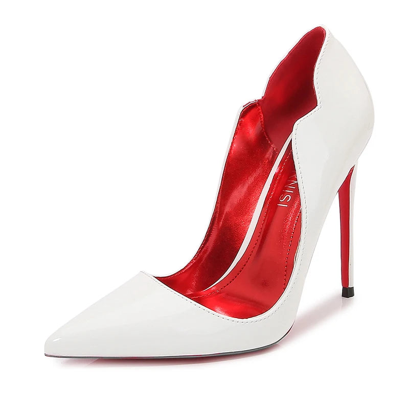 Pumps Stilettos Glossy Patent Side Heels Pumps