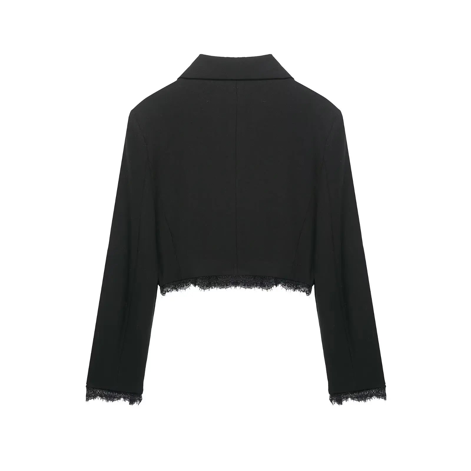 Zara Lace Trim Cropped Blazer Set