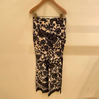 2025 Spring/summer Style Plant Black and White Print