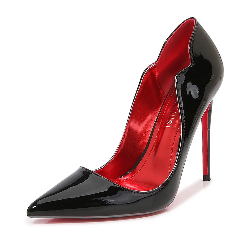 Pumps Stilettos Glossy Patent Side Heels Pumps