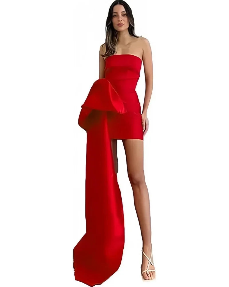 Satin party Dresses Short A Line