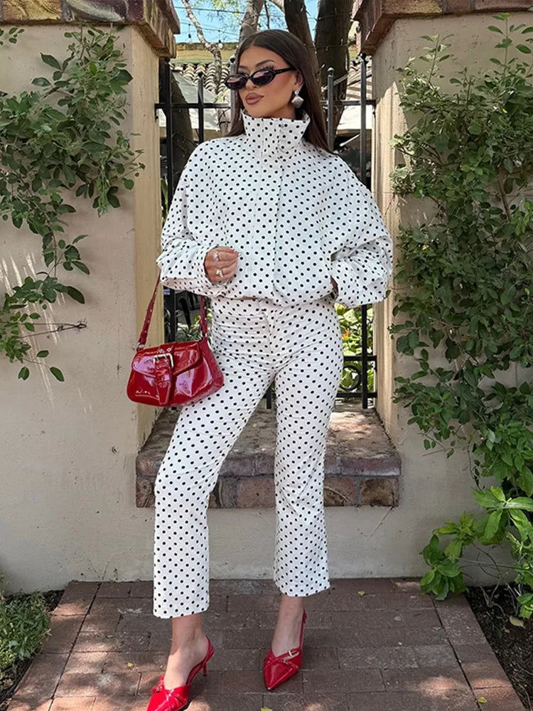 Trendy polka dots summer jacket  & Shorts