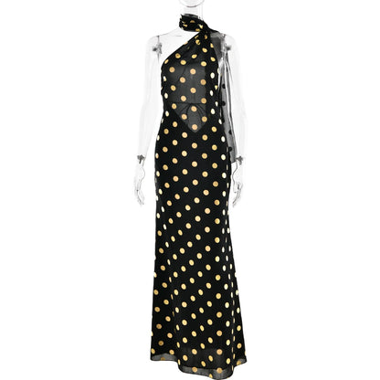 Polka Dot Halter Dress – Vacation-Ready Elegance