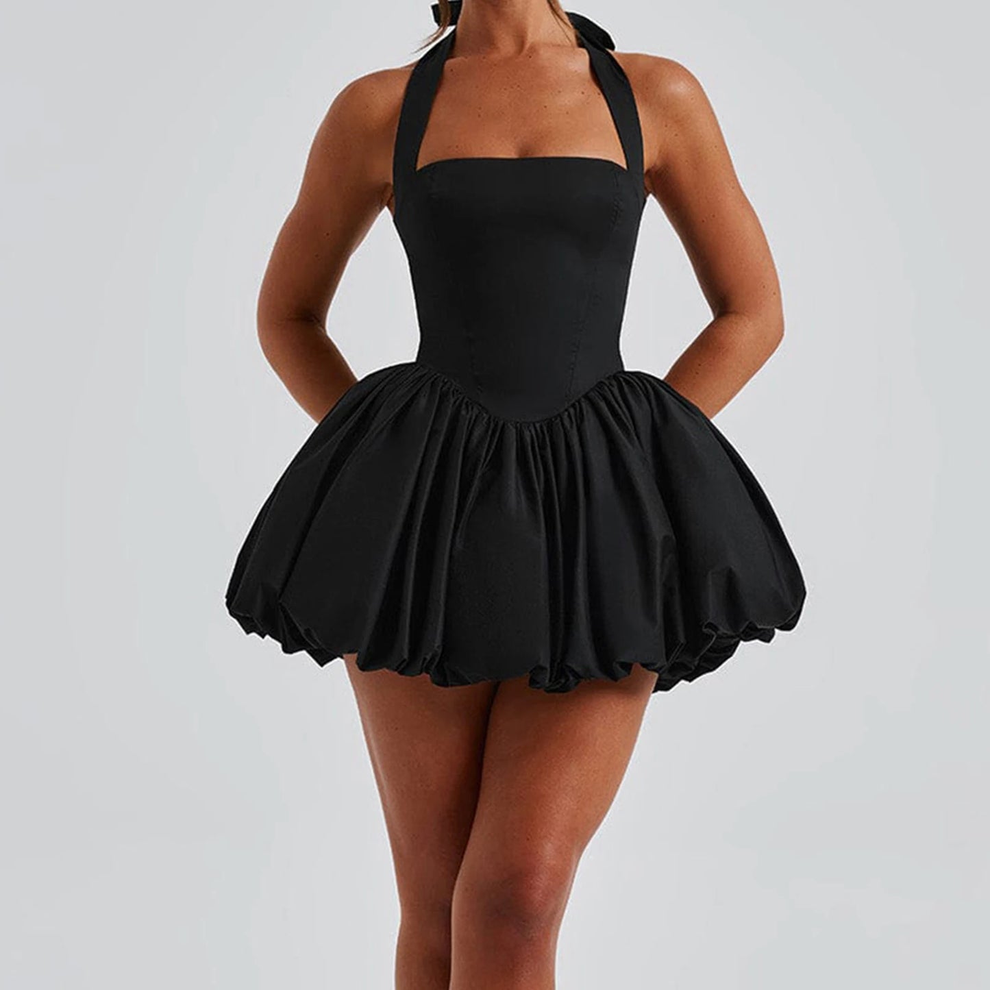 Halter square Neck Party Club Dress