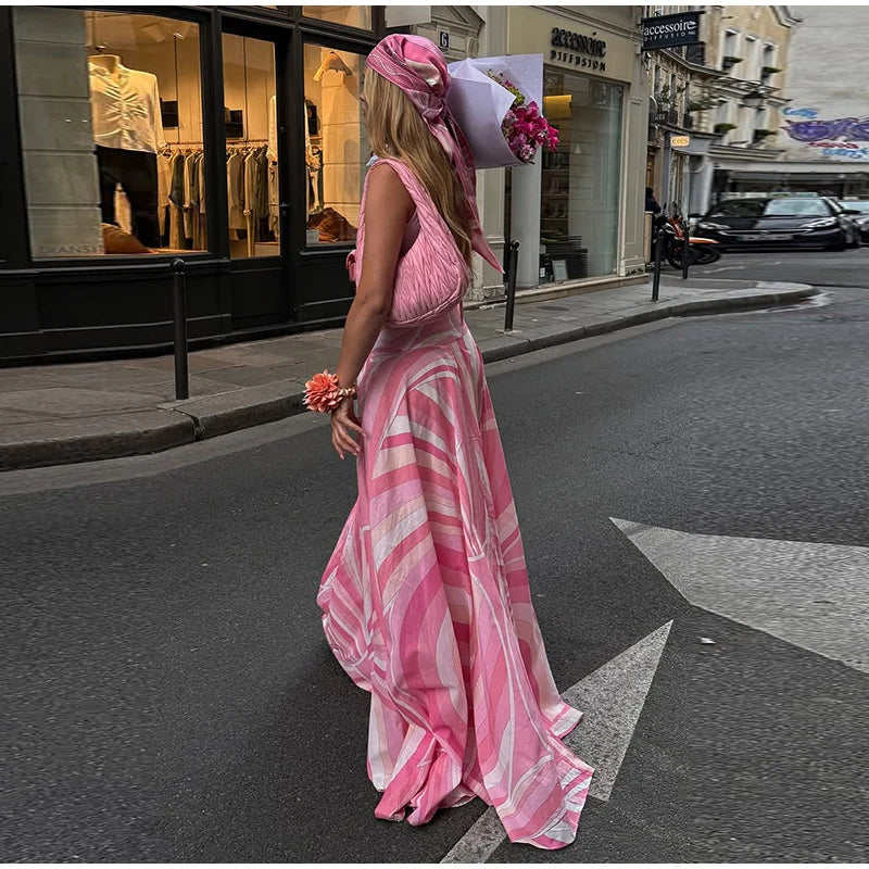 Backless Off Shoulder Vest Set