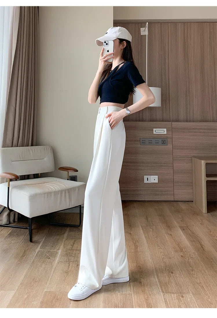 High Waist Suit Wide Leg Loose Trousers