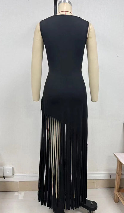Goth Dark Retro Tassel Fringe dress